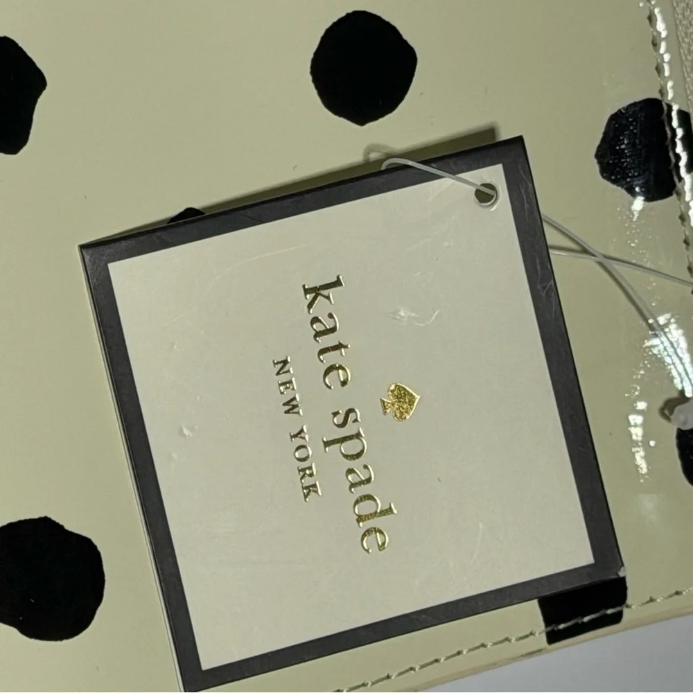 kate spade Cream and Black Polka Dot Zip Pouch